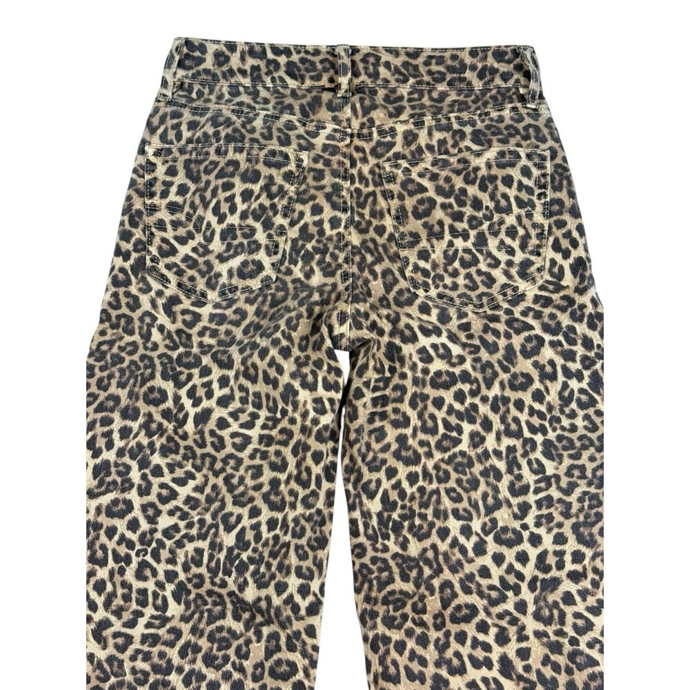 American Eagle Low Rise Baggy Wide Leg Leopard Print Jeans Women’s Size 00 - Picture 6 of 9